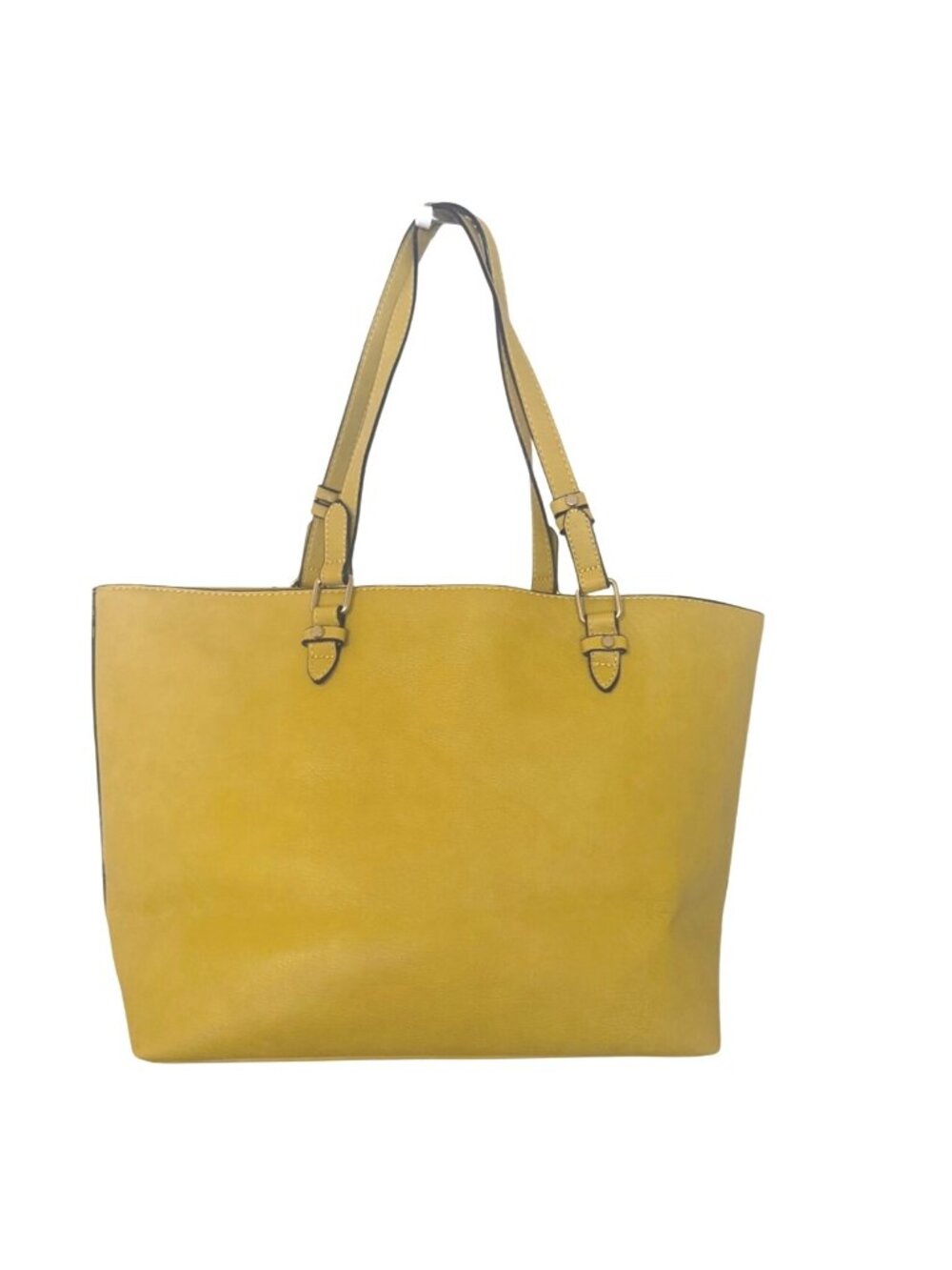 Kate Landry Bright Yellow Tote Bag Turquoise Embroidery Gorgeous Tribal Vibe - Picture 3 of 10